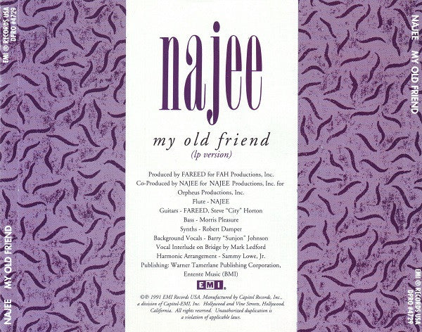 Najee : My Old Friend (CD, Single, Promo)