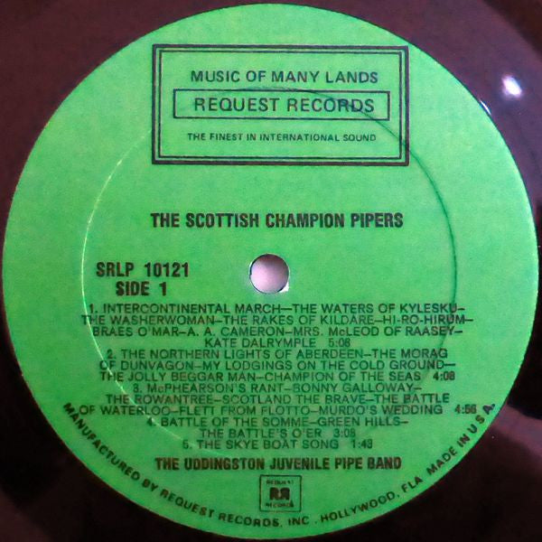 The Uddingston Juvenile Pipe Band : The Scottish Champion Pipers (LP, Album, RP)