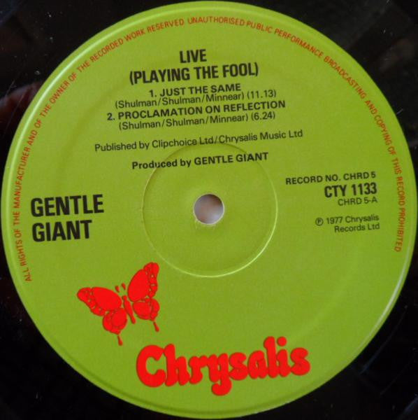 Gentle Giant : Playing The Fool (2xLP, Album, Boo)