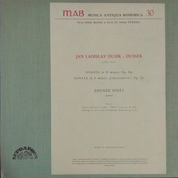 Jan Ladislav Dusík, Zdeněk Hnát : Sonatas Op. 69 And 77 (LP, Album, Mono)