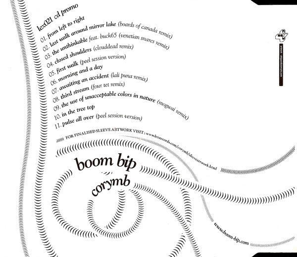 Boom Bip : Corymb (CD, Comp, Promo)