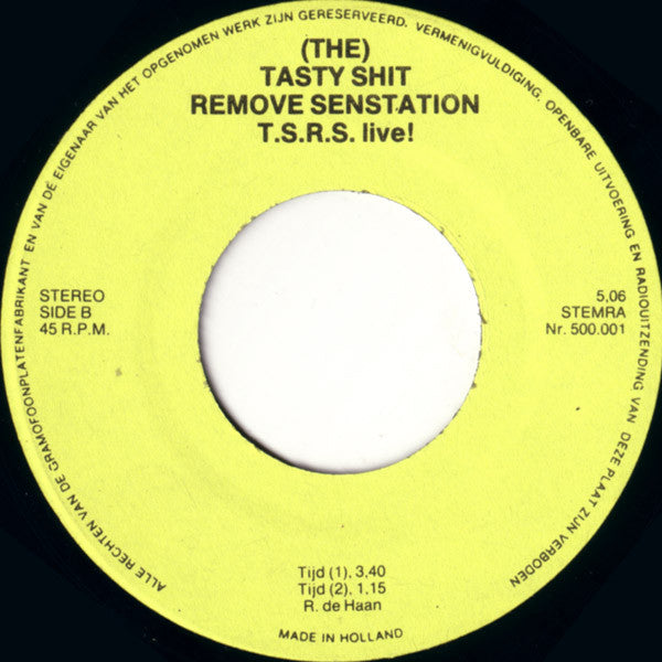 (The) Tasty Shit Remove Sensation : T.S.R.S. Live! (7", Single, Dar)