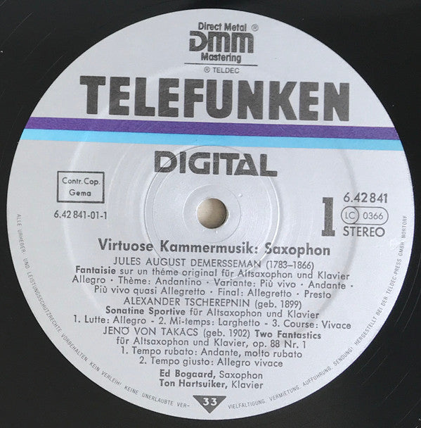 Ed Bogaard : Virtuoso Chamber Music = Virtuose Kammermusik = Musique De Chambre Virtuose (LP, Album)