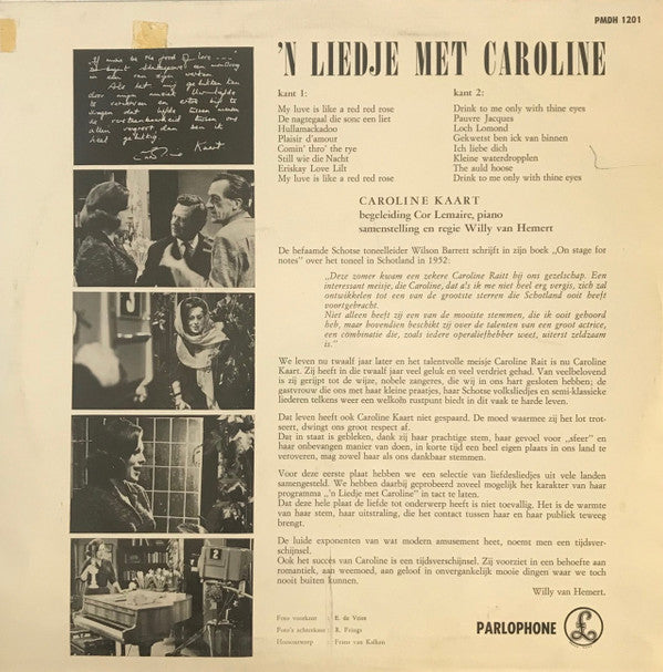 Caroline Kaart : 'n Liedje Met Caroline Kaart (10", Album)