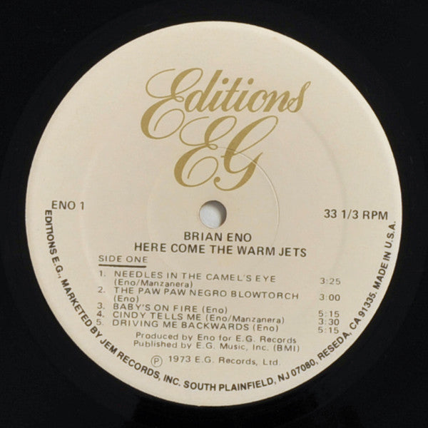 Brian Eno : Here Come The Warm Jets (LP, Album, RE)