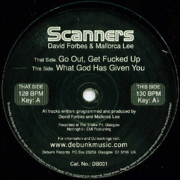 Scanners : Go Out, Get Fucked Up (12")