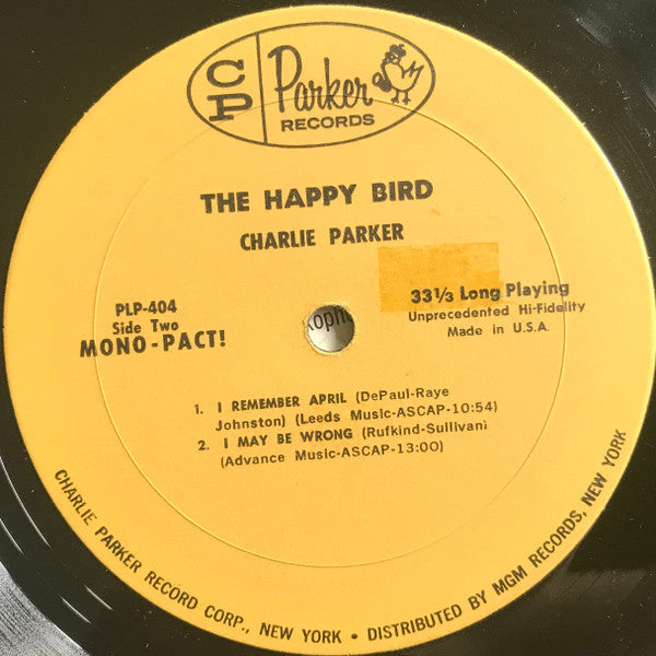 Charlie Parker : The Happy "Bird" (LP, Album, Mono)