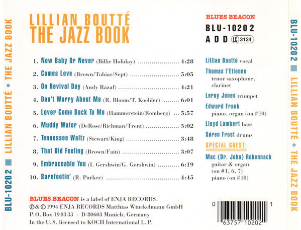 Lillian Boutté & Special Guest Dr. John : The Jazz Book (CD, Album)