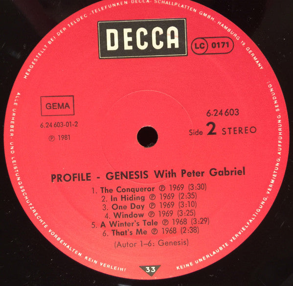 Genesis : Genesis With Peter Gabriel (LP, Album, Mono, RE)