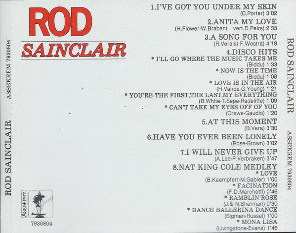 Rod Sainclair : A Song For You (CD, Album)