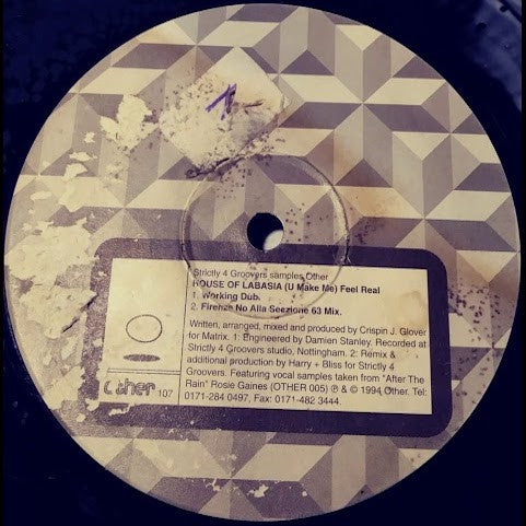 House Of Labasia / A Man Called Adam : Strictly 4 Groovers Meets Other (12", Blu)