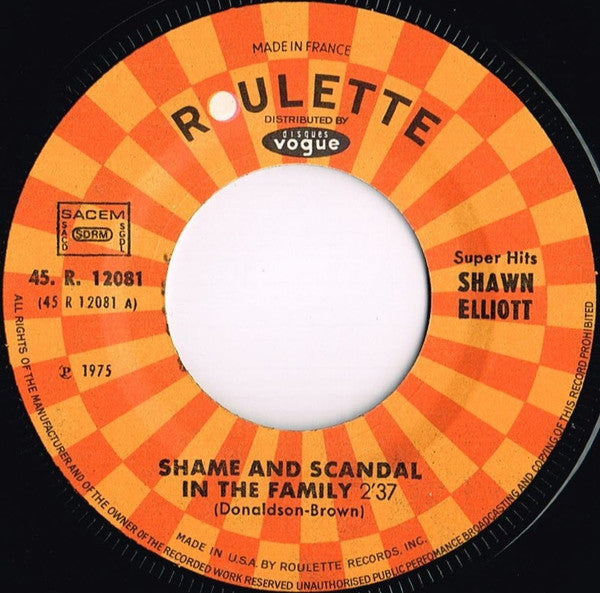 Shawn Elliott : Shame And Scandal In The Family / Josephine (7", Single)