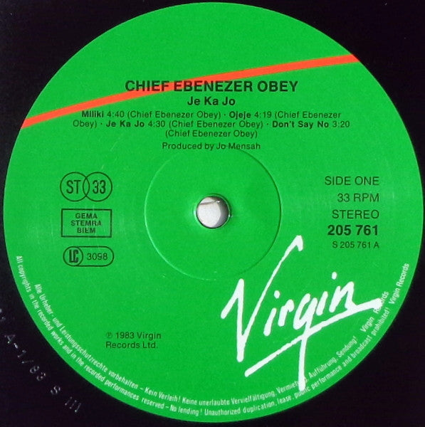 Ebenezer Obey : Je Ka Jo (Let Us Dance) (LP, Album)