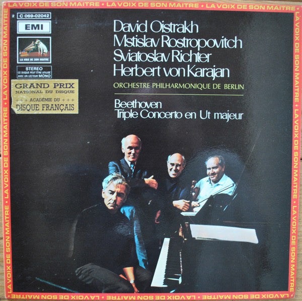 Ludwig van Beethoven - David Oistrach, Mstislav Rostropovich, Sviatoslav Richter, Herbert von Karajan, Berliner Philharmoniker : Triple Concerto En Ut Majeur (LP, Album, Gat)