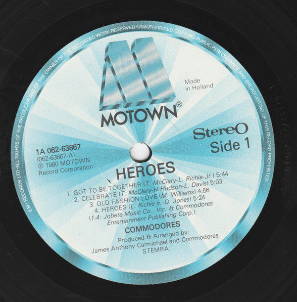 Commodores : Heroes (LP, Album)