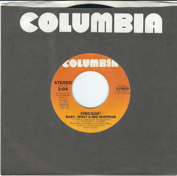 Chicago (2) : Baby, What A Big Surprise/Takin' It On Uptown (7", Single, Styrene, San)