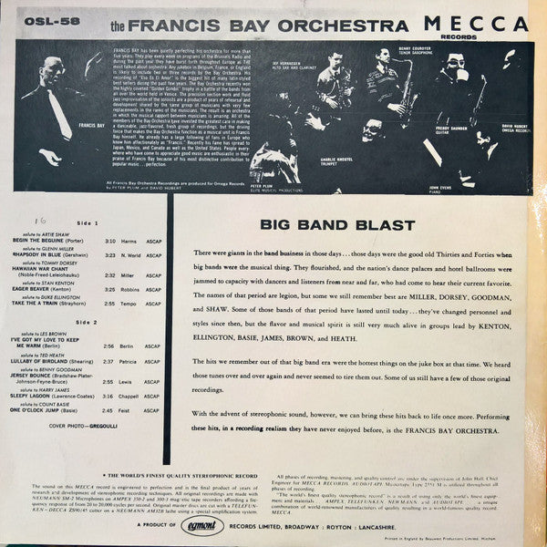 The Francis Bay Orchestra* : Big Band Blast (LP, Album)