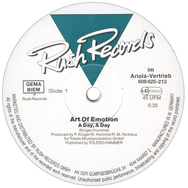 Art Of Emotion : A Day A Day (12", Maxi)