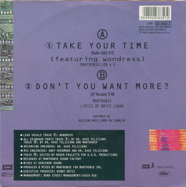 Mantronix : Take Your Time (7", Single)