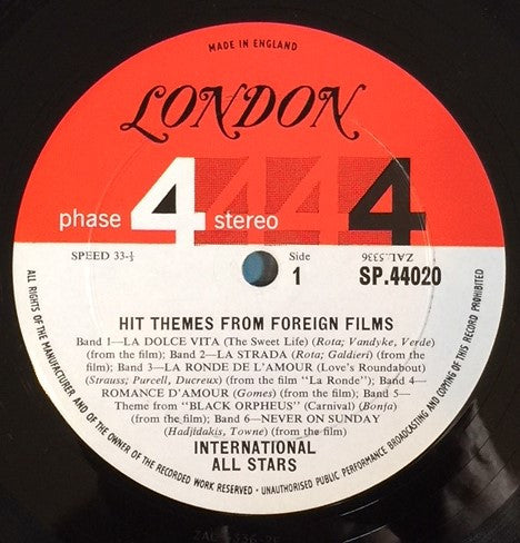 International "Pop" All Stars : Hit Themes From Foreign Films (LP, Album, Gat)