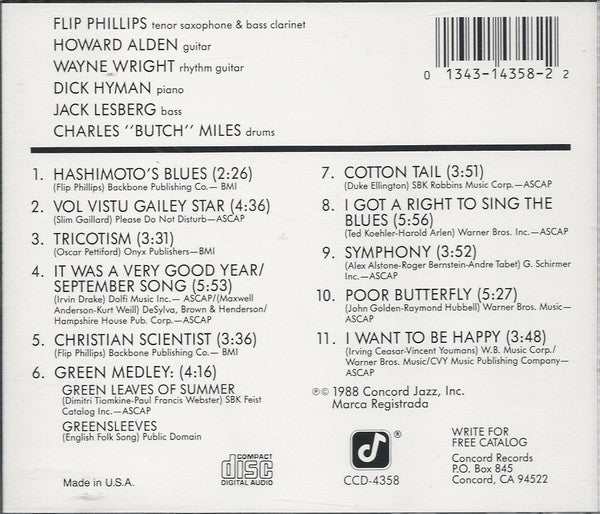 Flip Phillips : A Real Swinger (CD, Album)