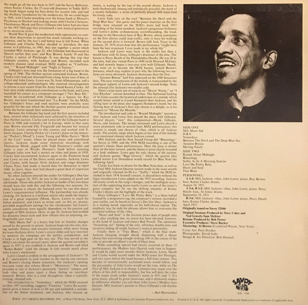 Milt Jackson : The First Q (LP, Album, RE)