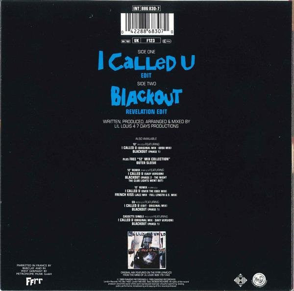 Lil' Louis & The World : I Called U (But You Weren't There) (7", Single)