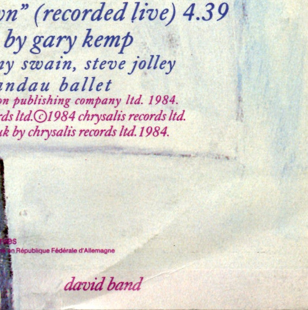Spandau Ballet : Only When You Leave (7", Single)