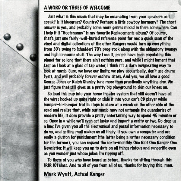 One Riot One Ranger : Side Tracks (CD, Album)