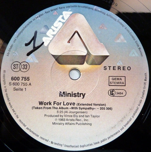 Ministry : Work For Love (12")