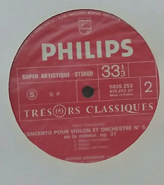 Saint-Saens*, Vieuxtemps* - Arthur Grumiaux : Saint-Saens: Concerto Pour Violon N°3 / Vieuxtemps: Concerto Pour Violon N°5 (LP, Album)