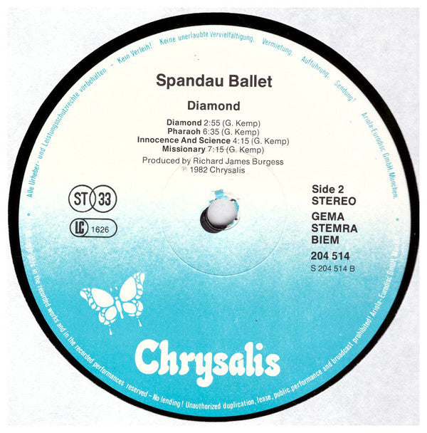 Spandau Ballet : Diamond (LP, Album, RE)