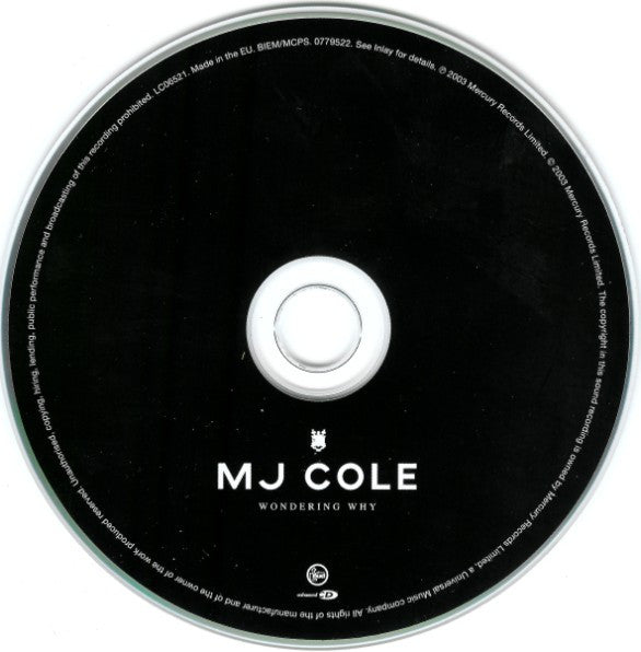 MJ Cole : Wondering Why (CD, Single, Enh)
