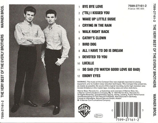 Everly Brothers : The Very Best Of The Everly Brothers (CD, Album, Comp, RE)