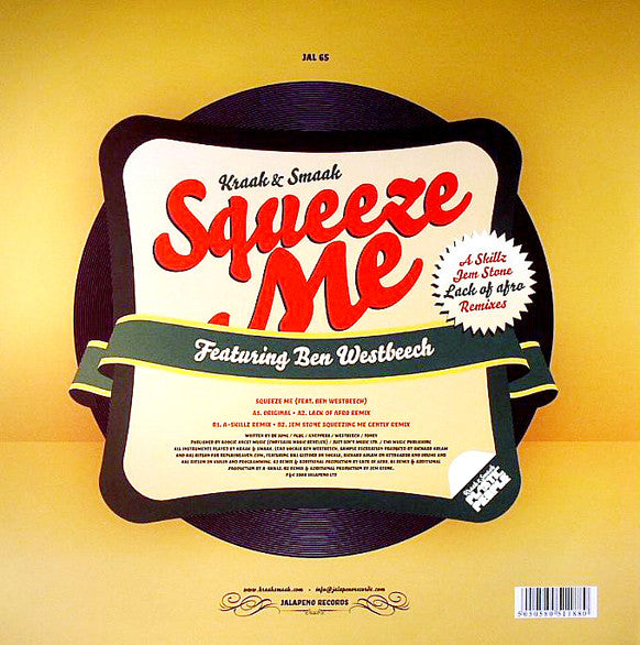 Kraak & Smaak Featuring Ben Westbeech : Squeeze Me (A Skillz / Jem Stone / Lack Of Afro Remixes) (12")