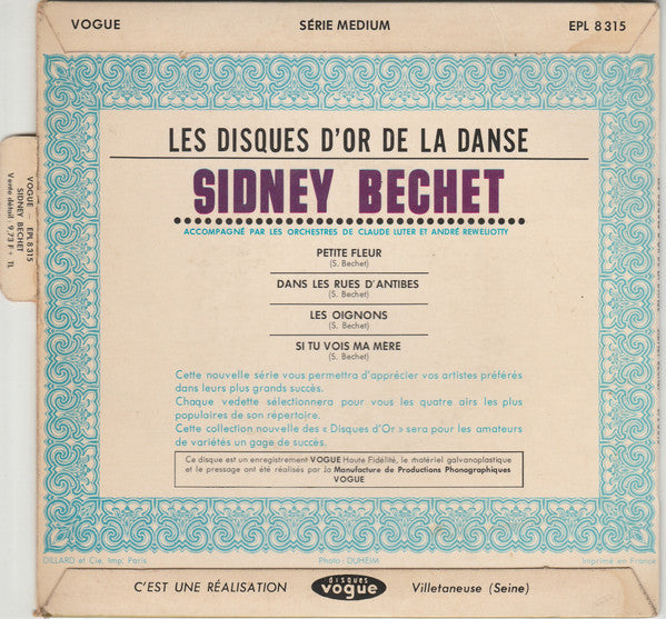 Sidney Bechet : Les Disques D'or De La Danse (7", EP, Comp)