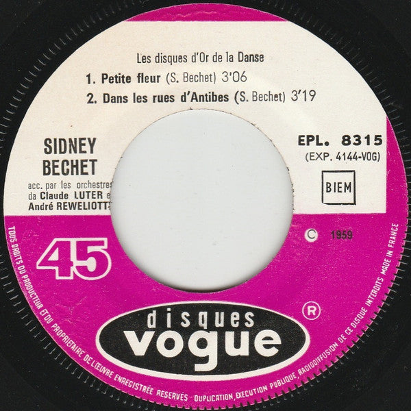 Sidney Bechet : Les Disques D'or De La Danse (7", EP, Comp)