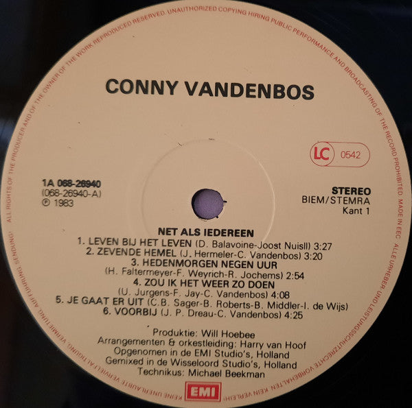 Conny Vandenbos : Net Als Iedereen (LP, Album)