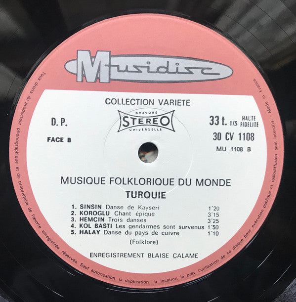Blaise Calame : Turquie (LP, Album, RE)