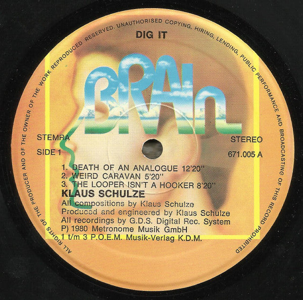 Klaus Schulze : Dig It (LP, Album)