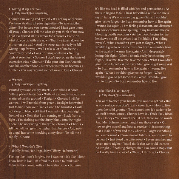 Holly Brook : Like Blood Like Honey (CD, Album)