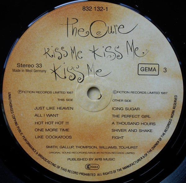 The Cure : Kiss Me Kiss Me Kiss Me (2xLP, Album, Dir)