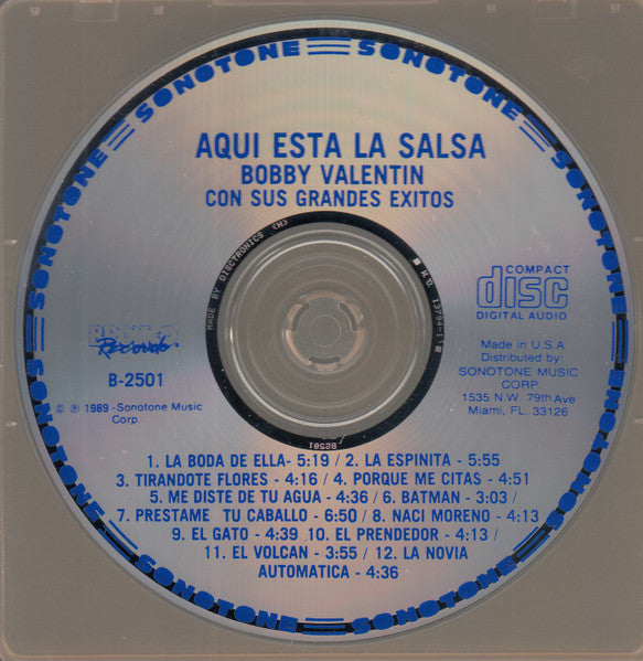 Bobby Valentín* : Aqui Está La Salsa Con Sus Grandes Exitos (CD, Comp)
