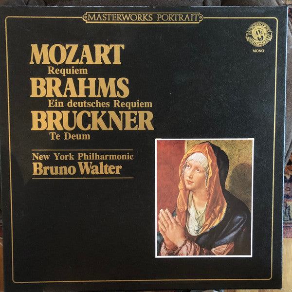 New York Philharmonic ,  Bruno Walter : Mozart Requiem Brahms Ein Deutsches Requiem Bruckner Te Deum (3xLP, Album, Mono + Box, Comp)