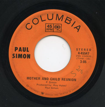 Paul Simon : Mother And Child Reunion (7", Single)