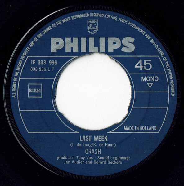 Crash (14) : Last Week/ One Rainy Day (7", Single, Mono)