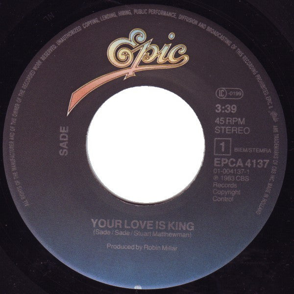 Sade : Your Love Is King (7", Single)