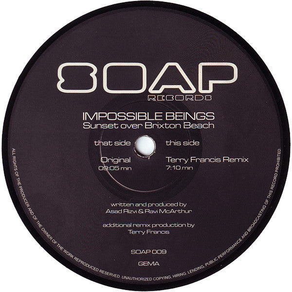 Impossible Beings : Sunset Over Brixton Beach (12")