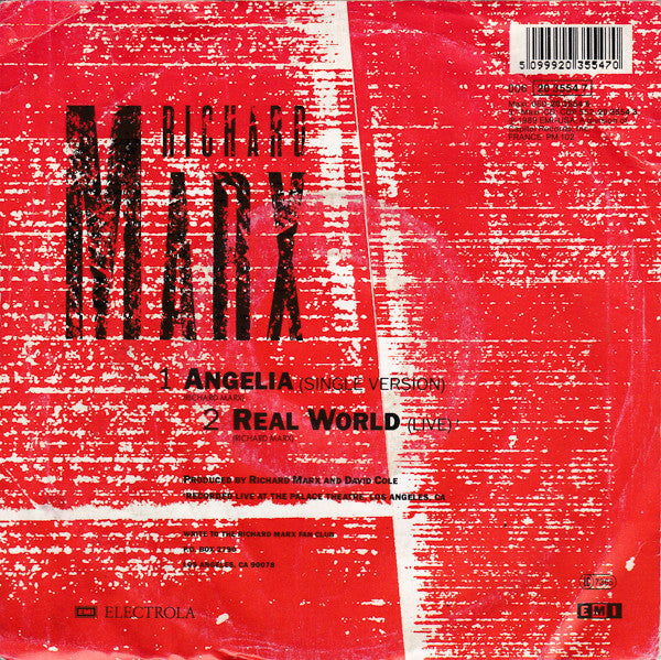 Richard Marx : Angelia (7", Single)