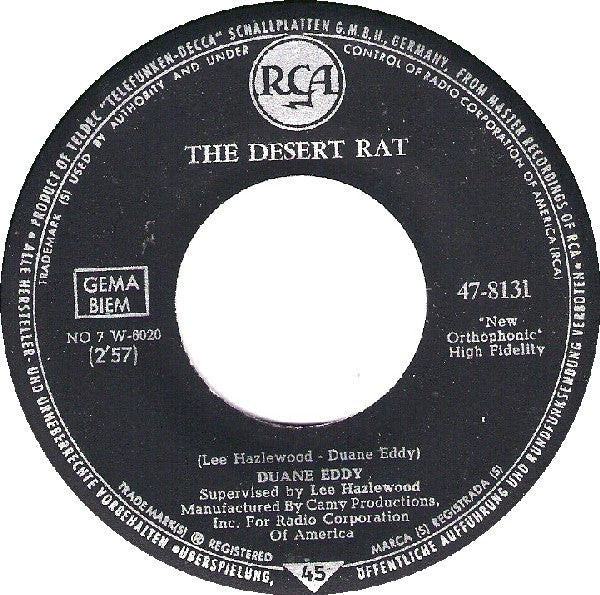 Duane Eddy : Boss Guitar / The Desert Rat (7")